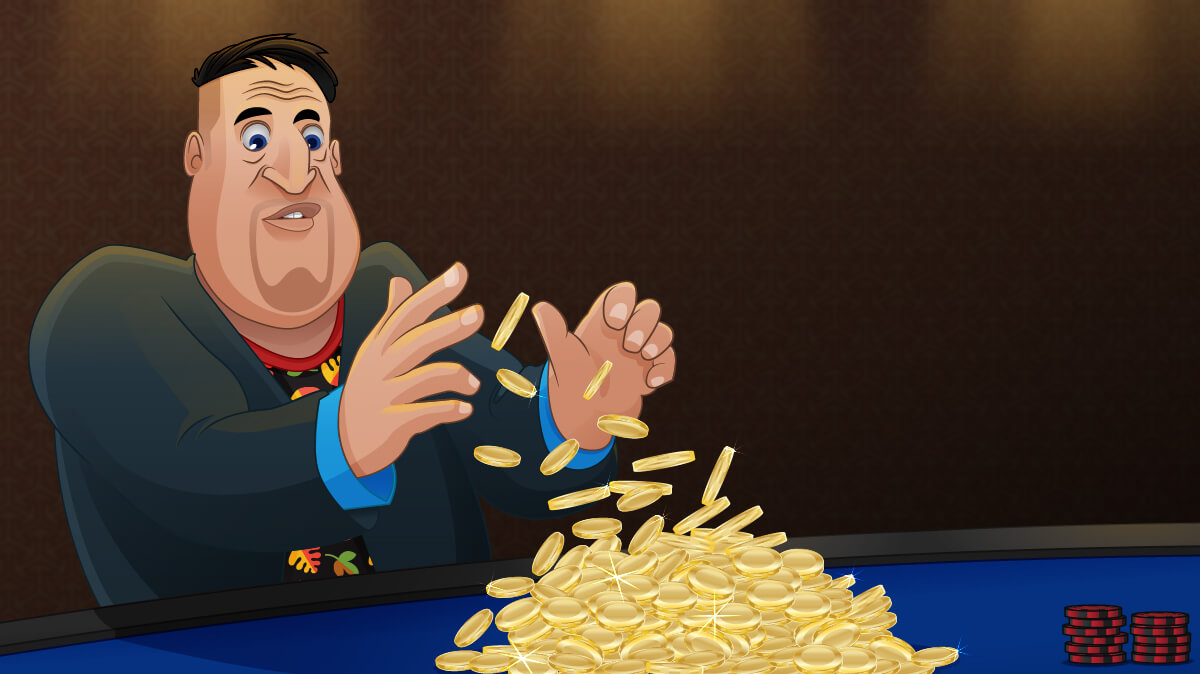 joueur de poker avec de l'argent